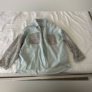 Leopard Print Denim Jacket